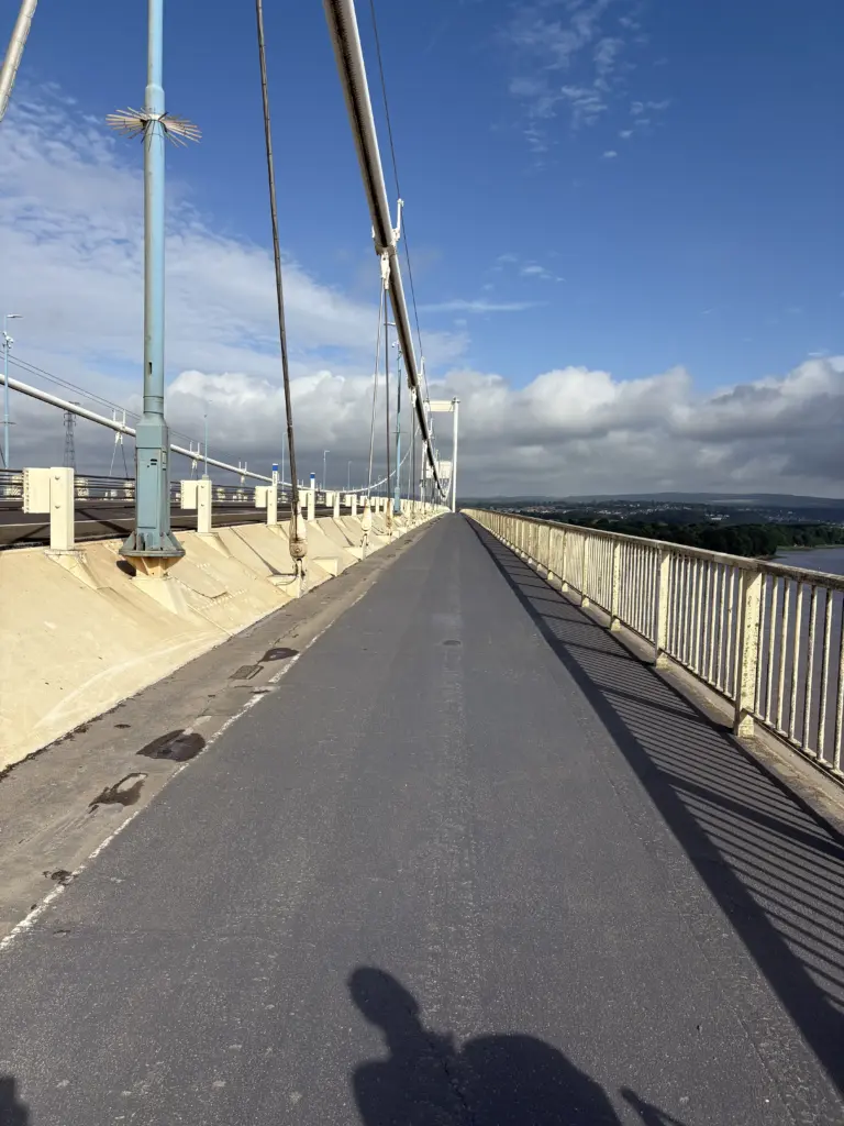 The view from the Severn bridge looking towards Wales