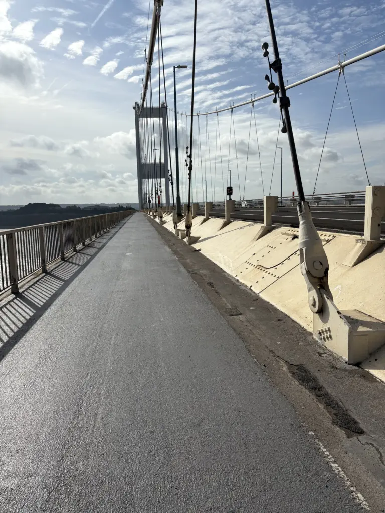 The view from the Severn Bridge looking back to England