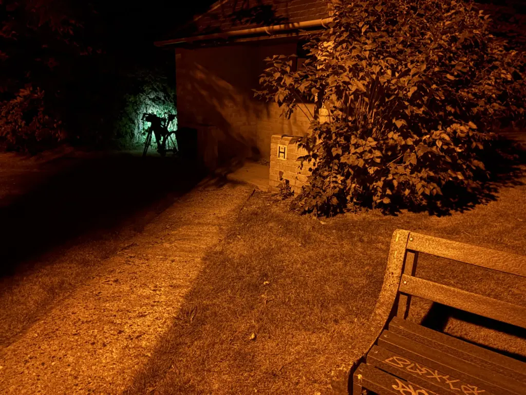 The side of the bus stop with breakfast bench, where I took a short nap